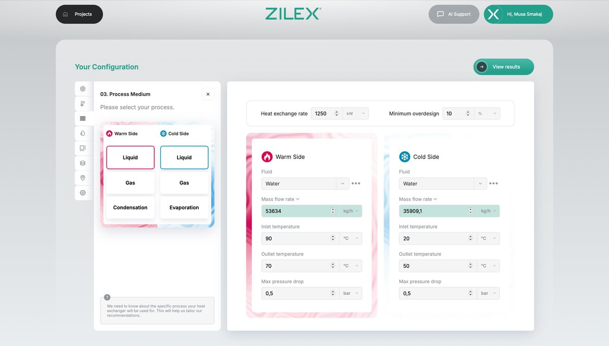 Prozessmedium-Auswahl